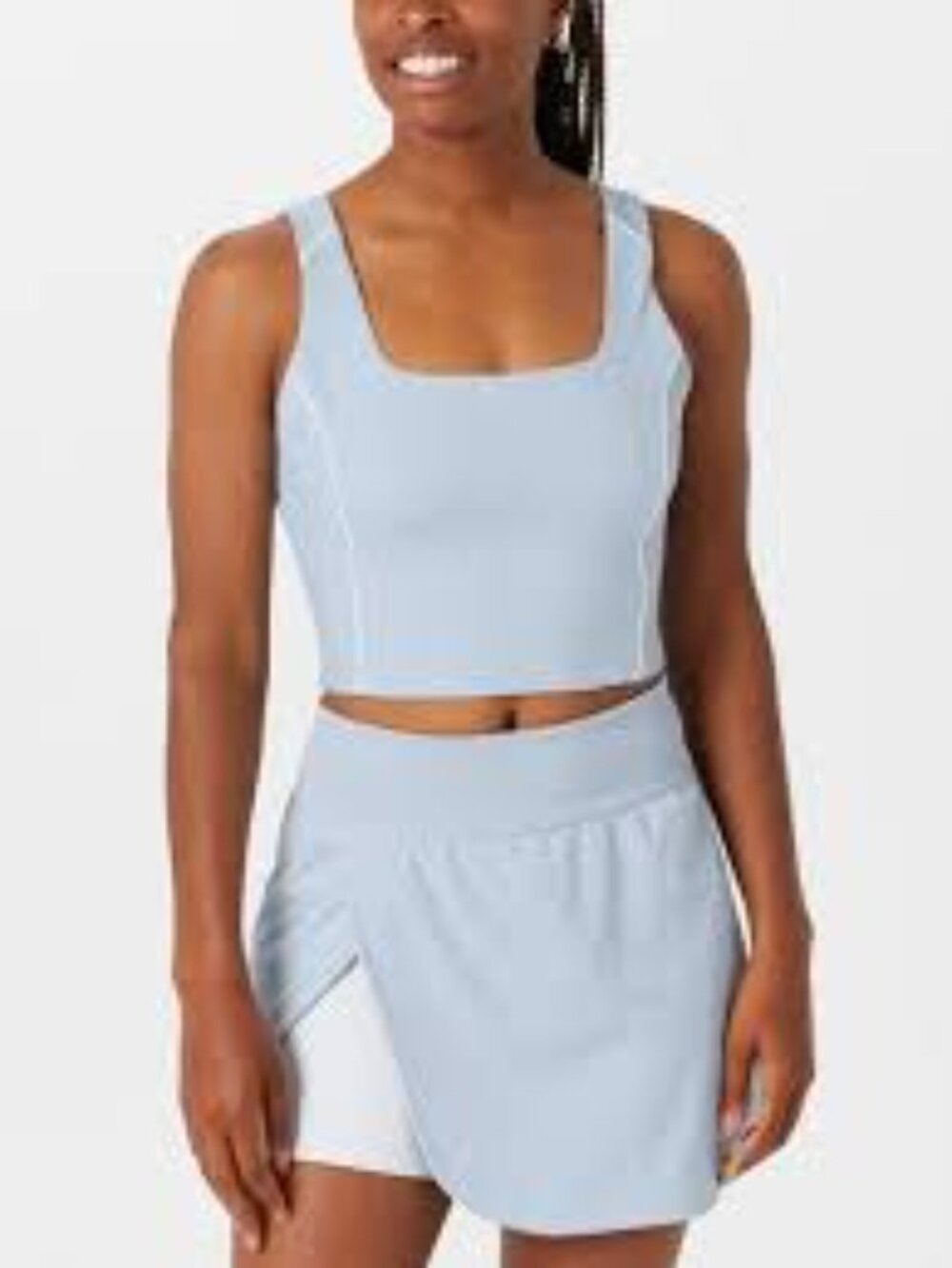 Travis Mathew Jetset Mindset Piped Crop Tank Celestial Blue NWT M